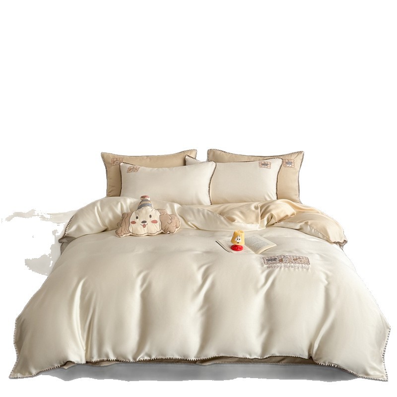 Soft Tencel bedding set, Class A, with cartoon embroidery