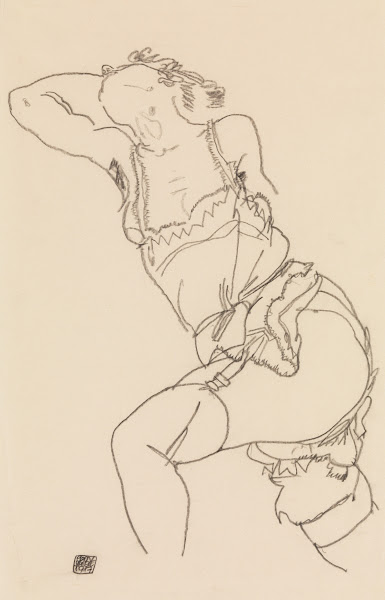 Reclining Model in Chemise and Stockings 1917