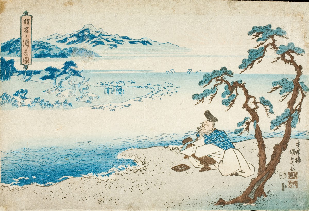 The Poet Hitomaro on the Shore at Akashi Bay circa 1830