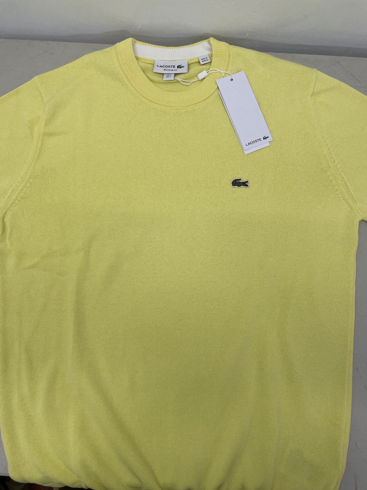Lacoste Mens Sweater Crew Yellow XL #2190