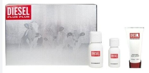 ESTUCHE DIESEL PLUS PLUS CAJA LECHE HOMBRE 3PZS 75ML EDT + 30ML EDT + CREMA