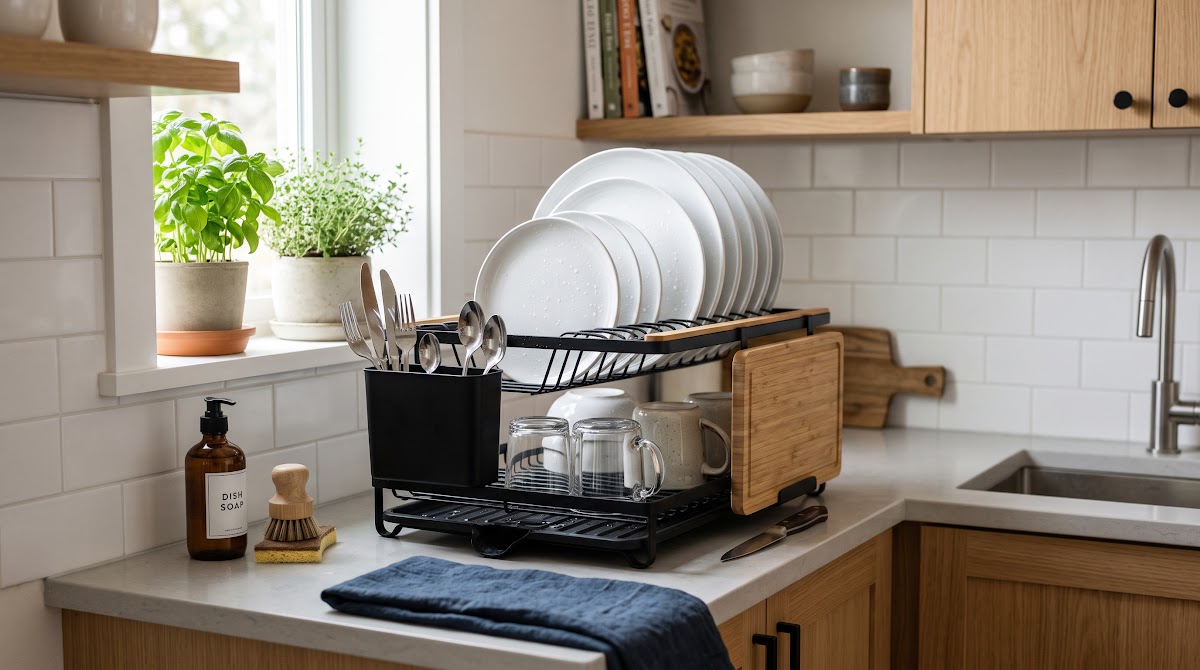 Best Dish Drying Racks for Small Kitchens (2026) - BEST COMPACT — IN CONTEXT