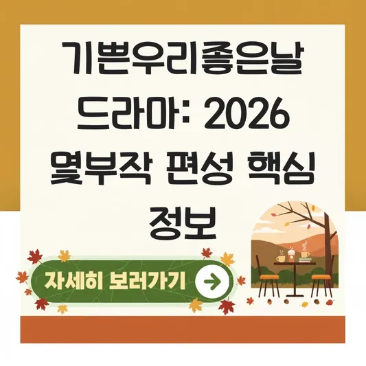 기쁜우리좋은날 드라마 몇부작 편성 정보
