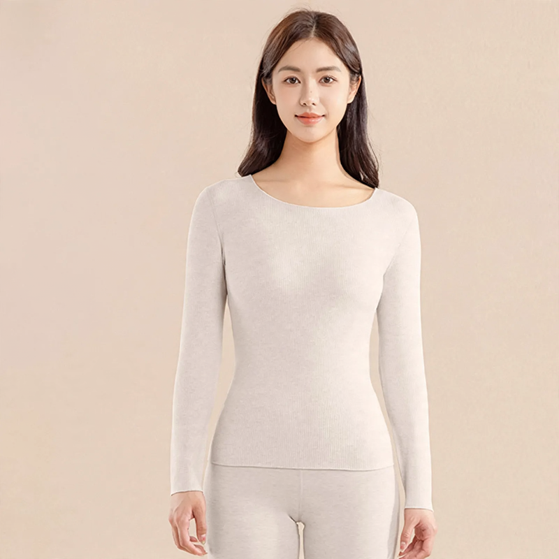 Damen-Thermo-Unterwäsche-Set, nahtlos, mit Kaschmir und Seide