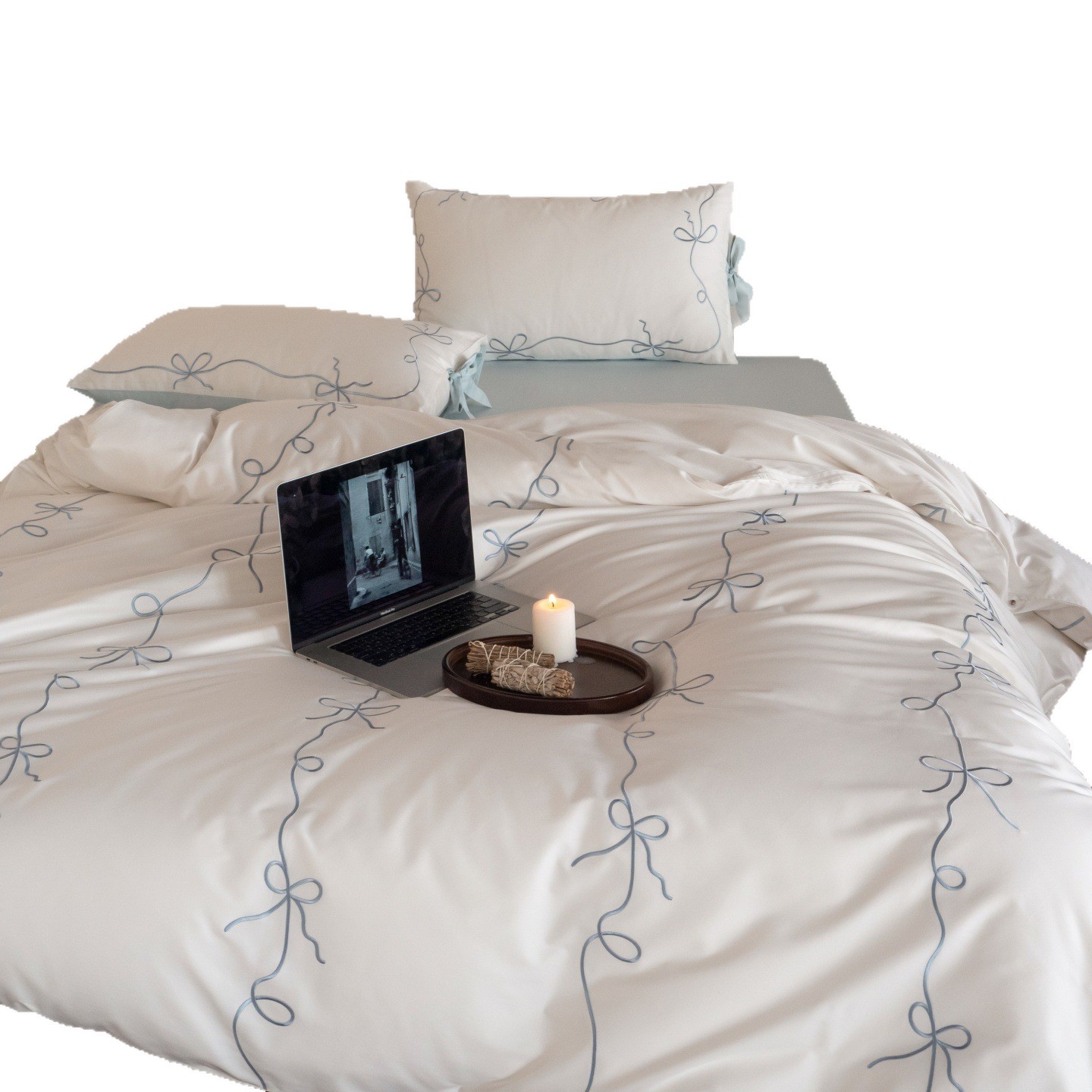 Luxuriöses Baumwoll-Satin Bettwäsche-Set, 100er Langstapelbaumwolle