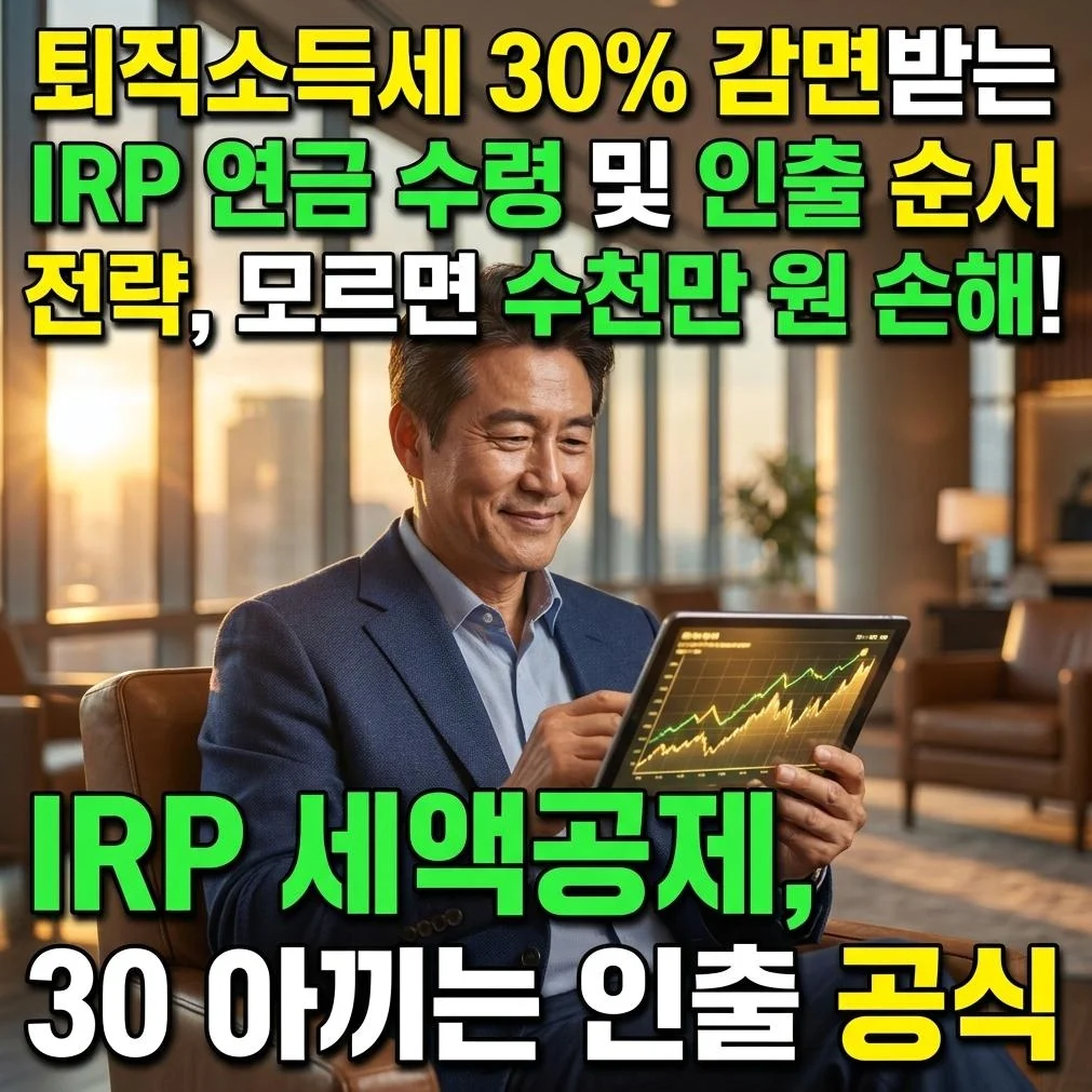 IRP 퇴직소득세 30% 감면 및 인출 전략