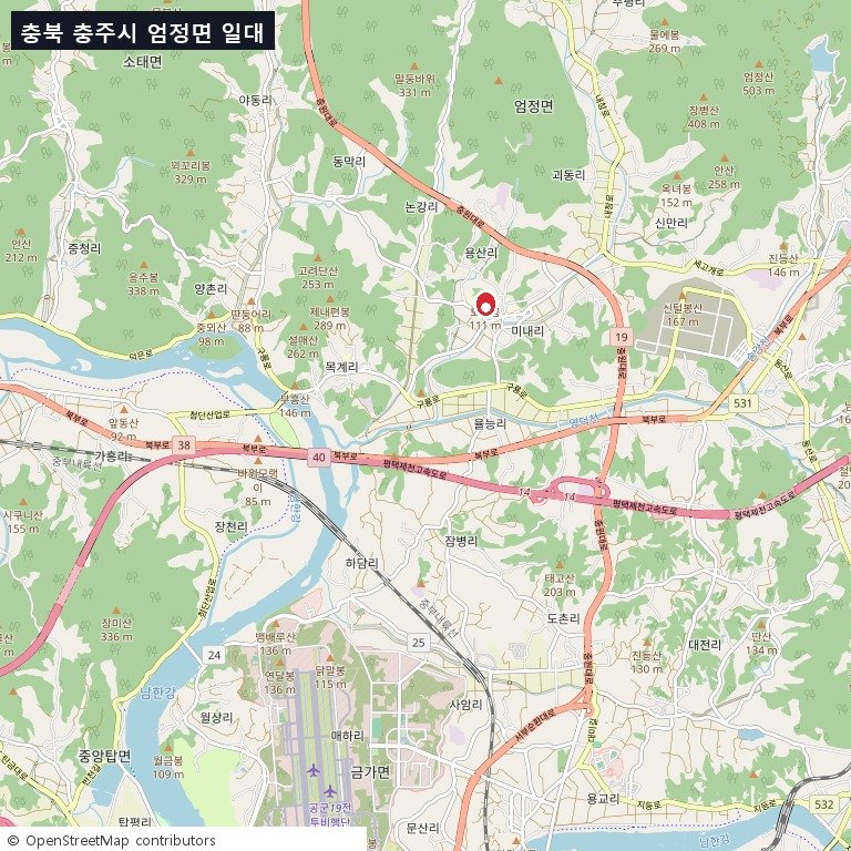 충북 충주시 엄정면 일대 지도