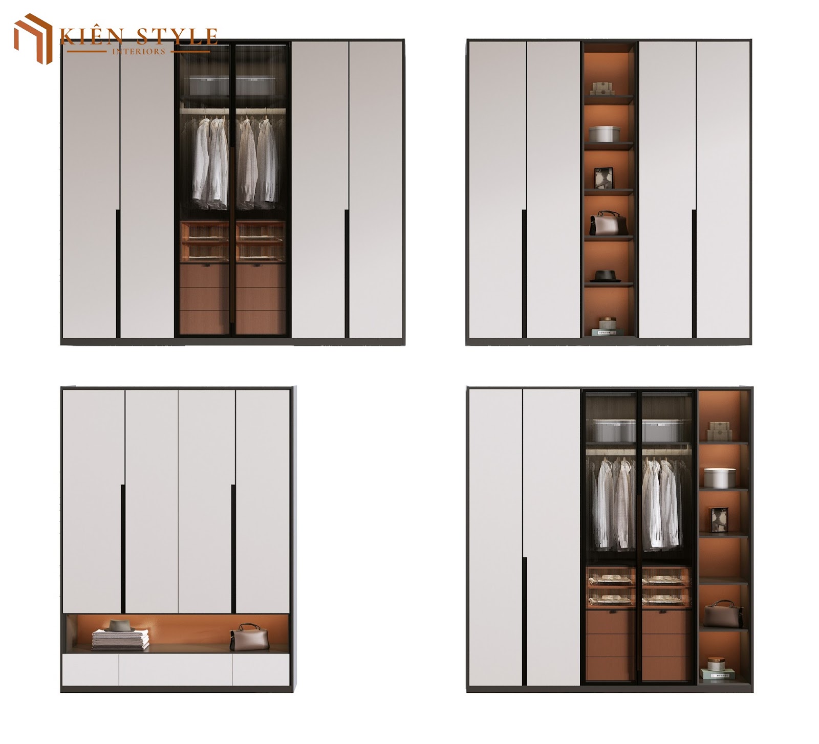 Mẫu tủ giày kết hợp tủ áo mới nhất 2024