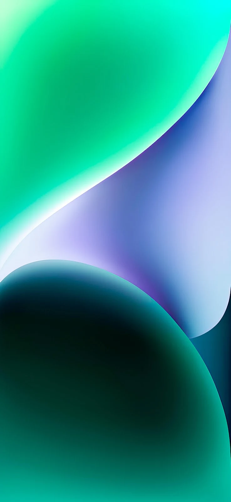 Abstract Green And Blue Waves - Digital Abstract Art 5K iPhone Wallpaper (3912x8476)
