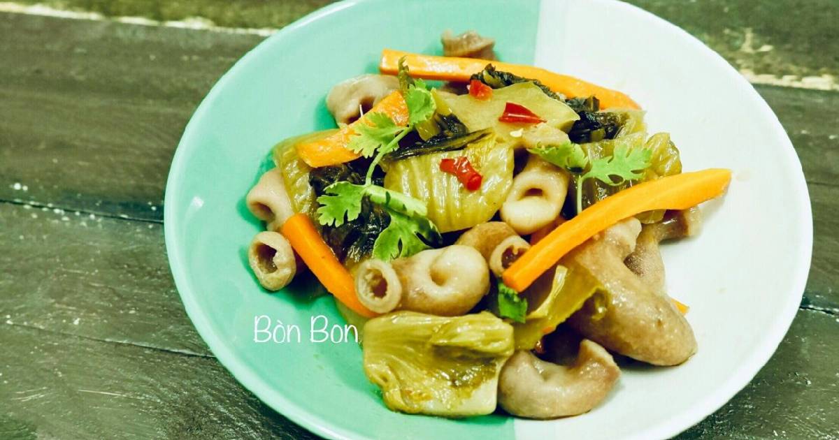 Bao tử cá basa xào Cải chua