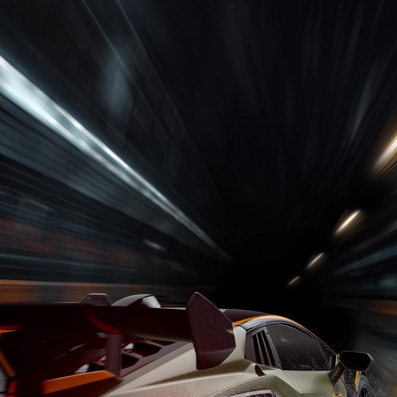 Download High-Speed Supercar In Dark Tunnel Full HD iPhone