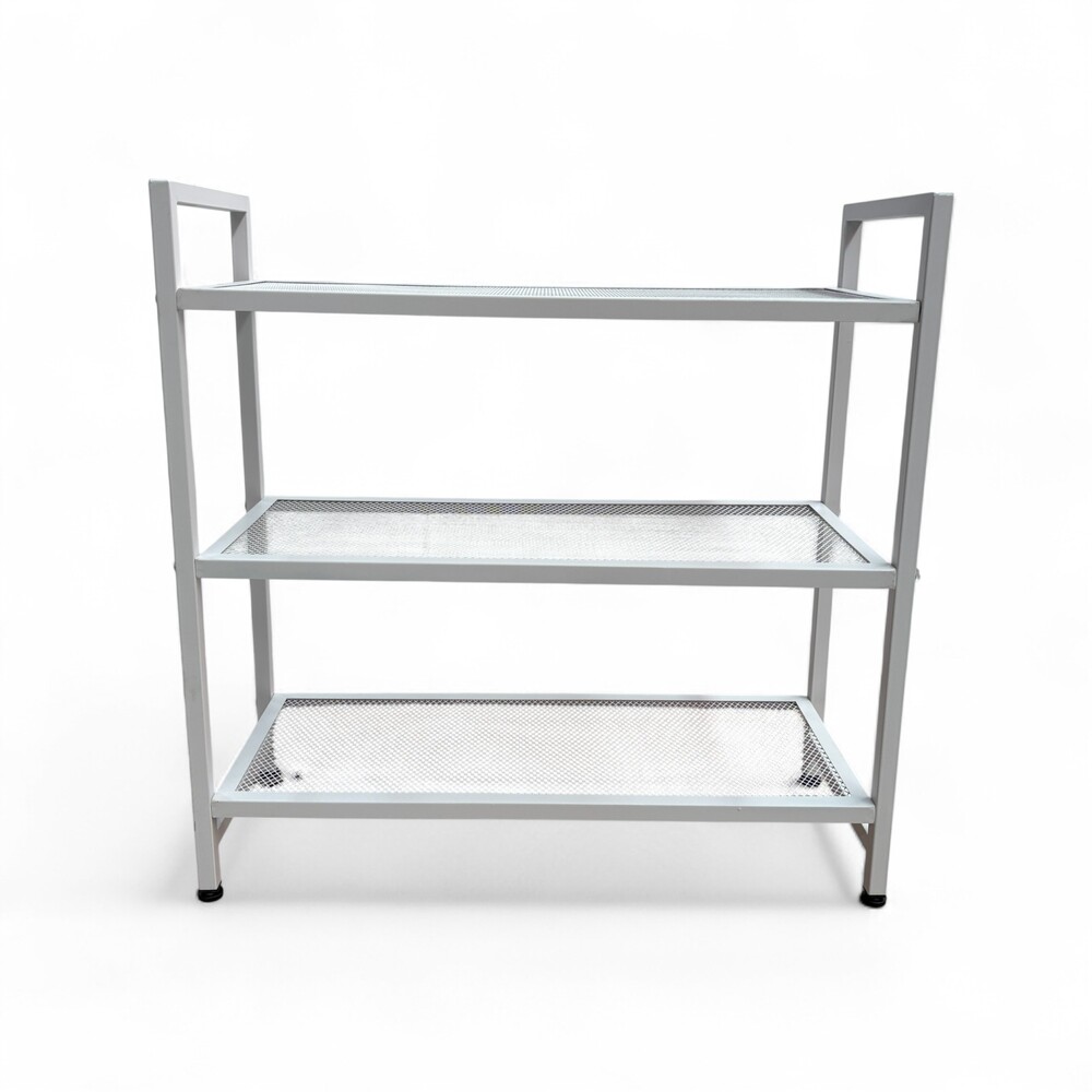 Mueble organizador rectangular de metal Cazedis™ de 3 niveles, color blanco