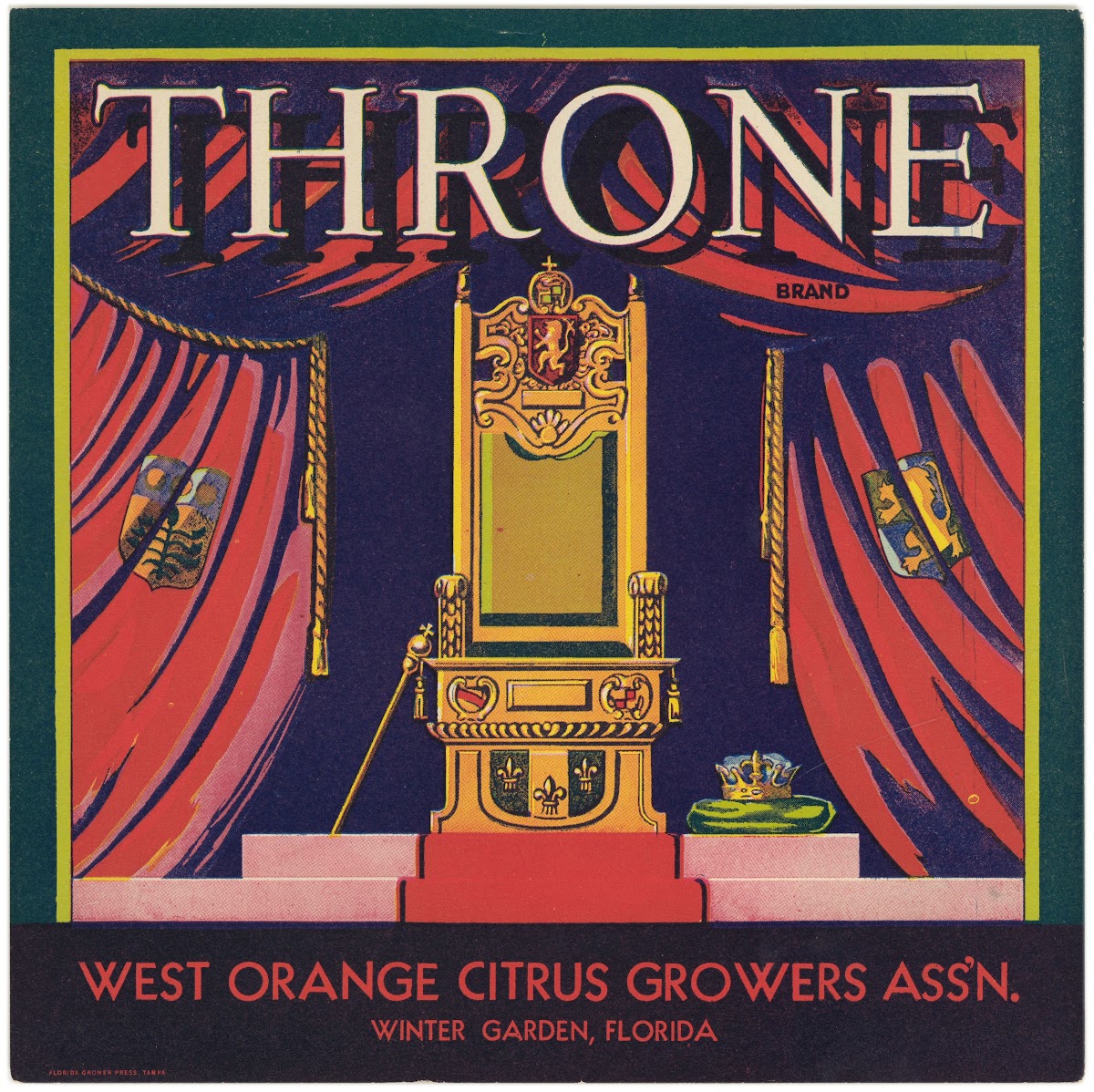 Throne Brand Citrus Label 1930s