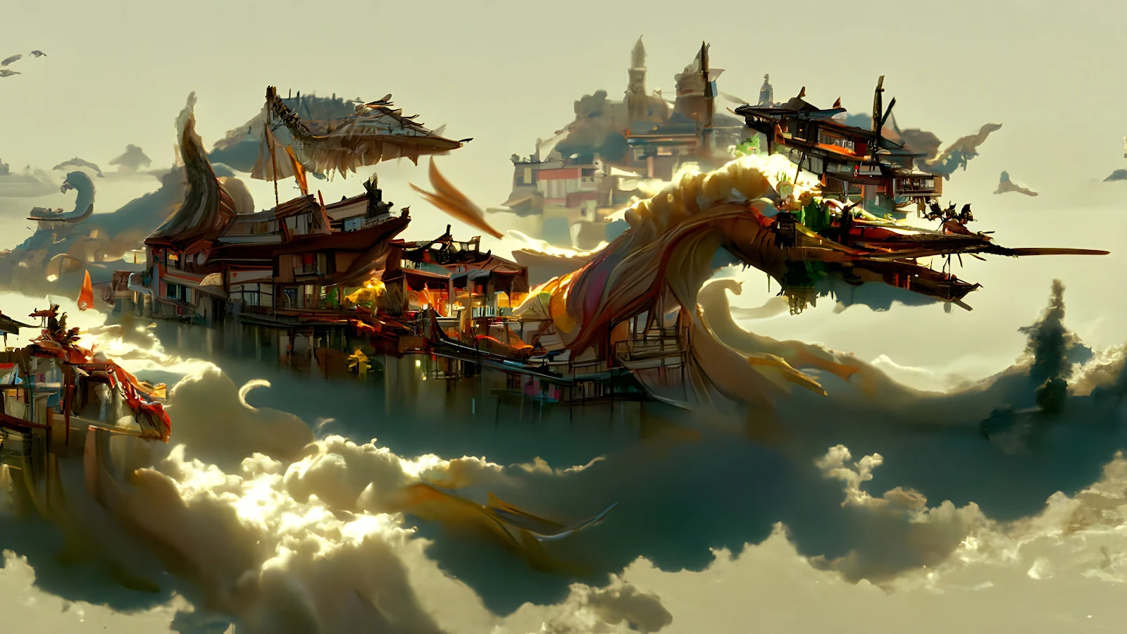 Dragon, Chinese Architecture, Clouds, Chinese Dragon, Loong 4K Desktop, iPhone Wallpaper Background