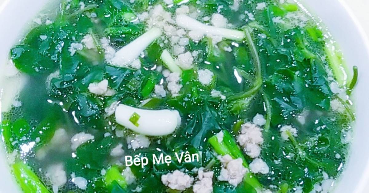 Canh cải xoong nhật nấu thịt bằm
