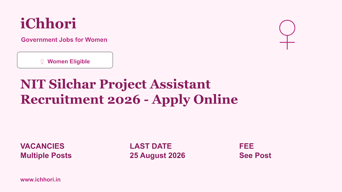 NIT Silchar Project Assistant Recruitment 2026 - Apply Online - iChhori