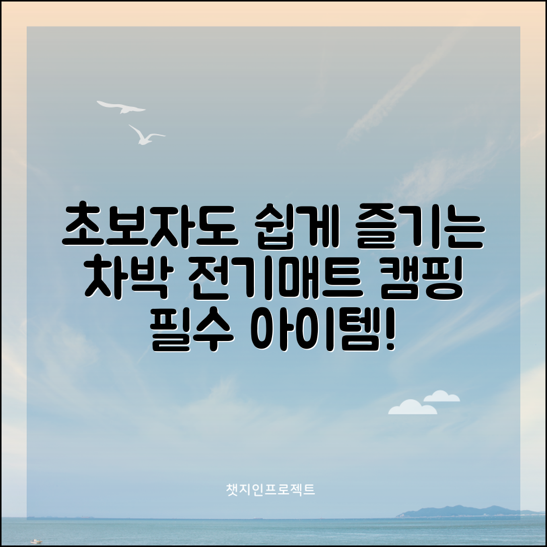 초보자도 쉽게 즐기는 차박용 전기매트