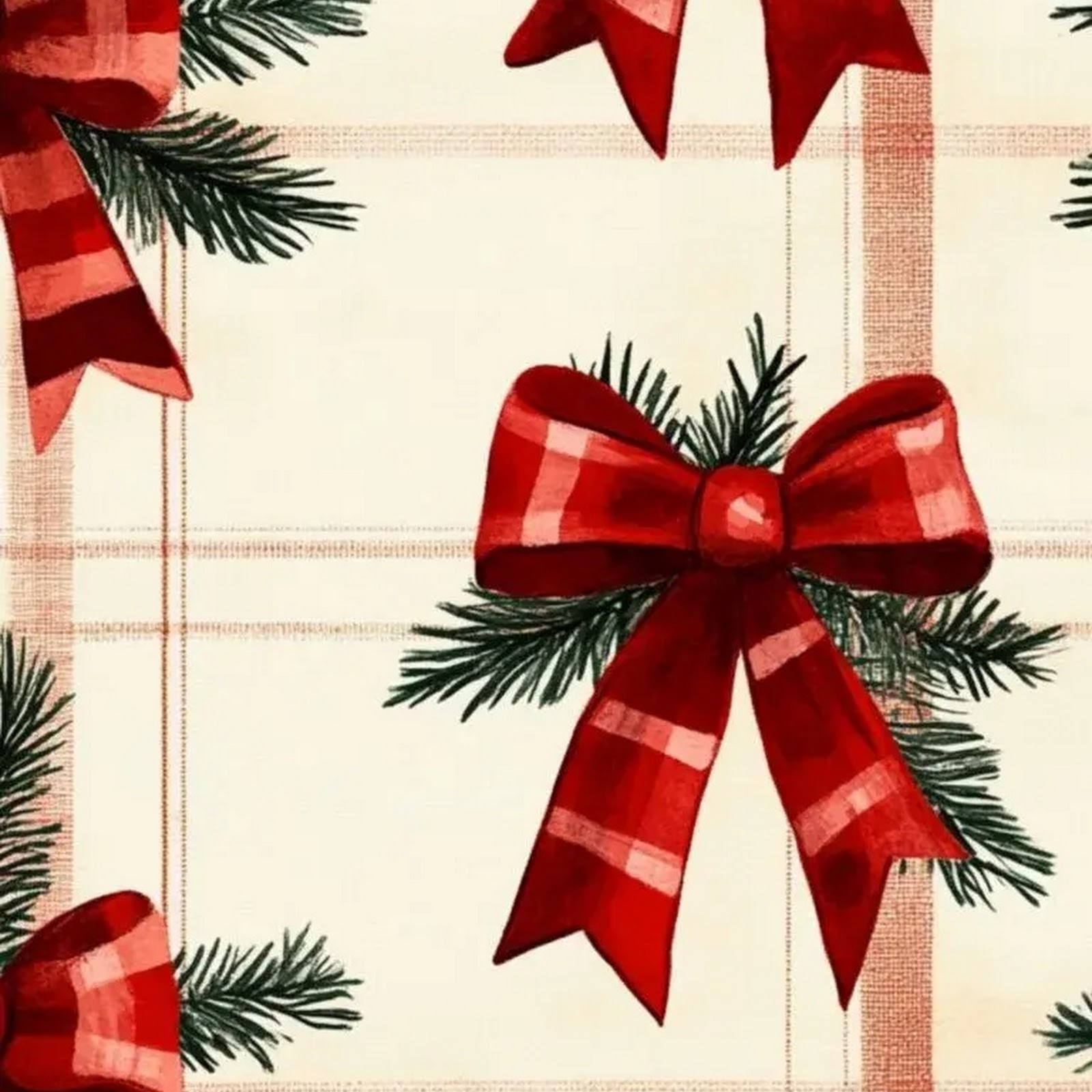 Download Red Christmas Bow Pattern iPhone