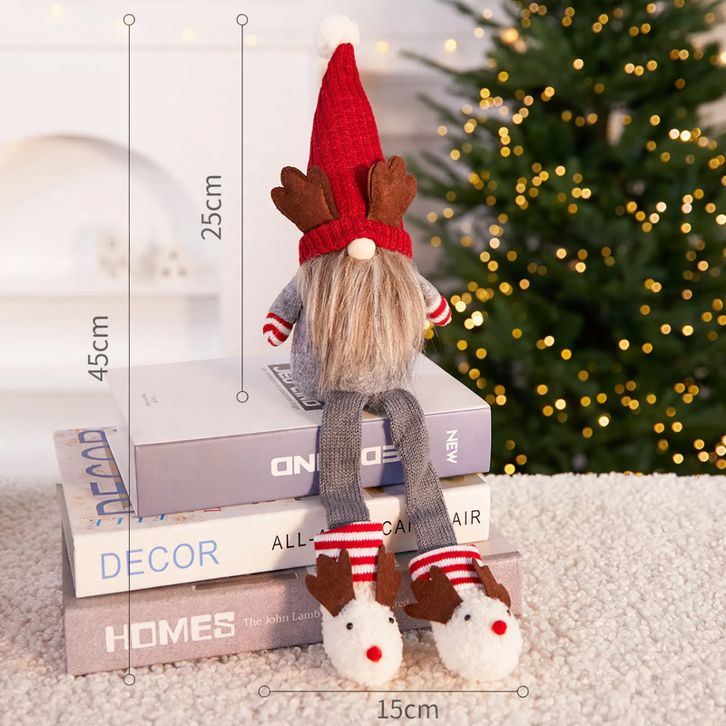 Decorative gnome figure with reindeer antlers