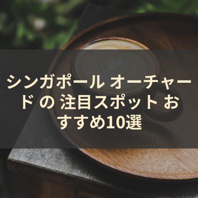 シンガポール オーチャード の 注目スポット おすすめ10選 サムネイル