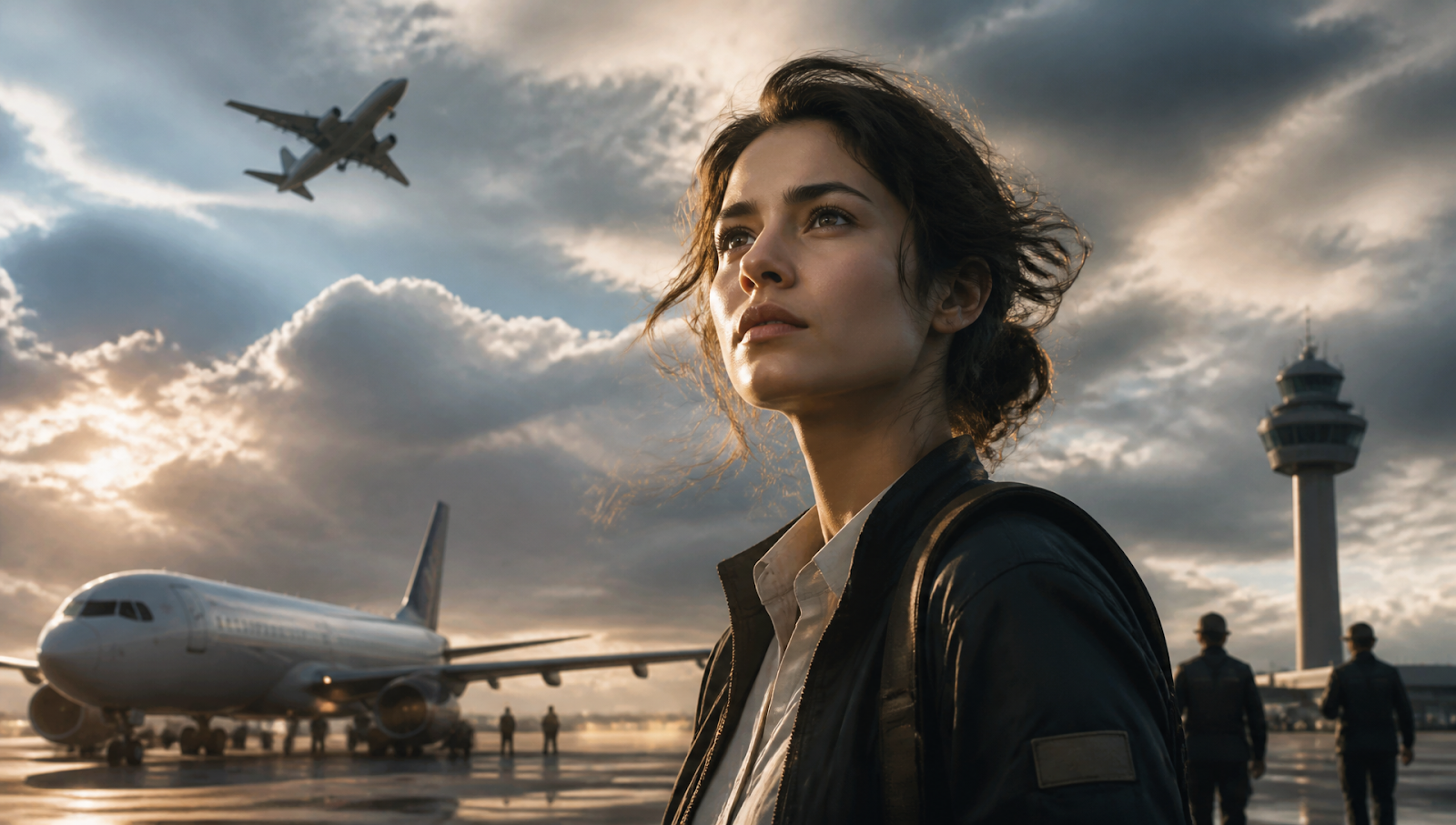 Blossom Through the Cloud review poster-style image with the aviation-focused series lead characters