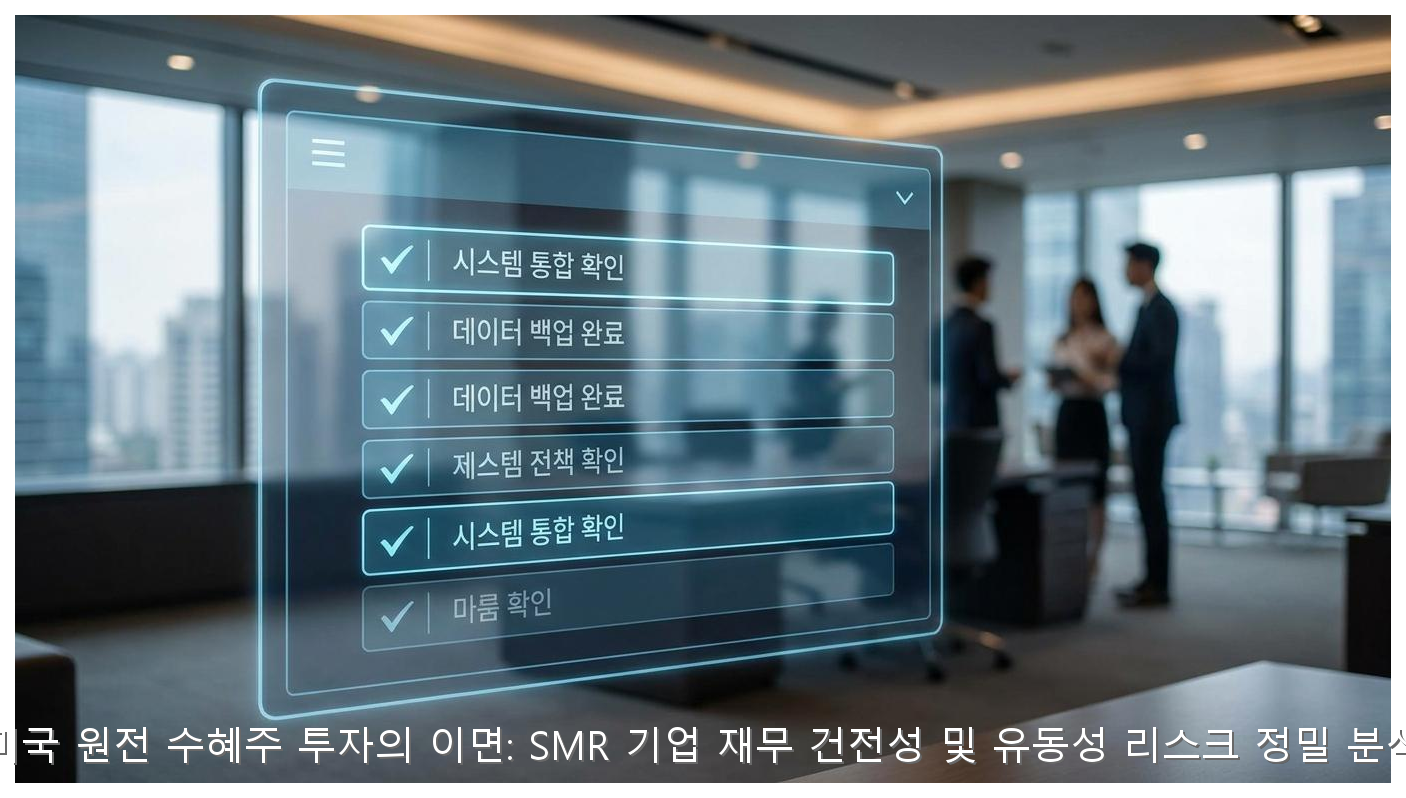 미국 원전 수혜주 투자의 이면: SMR 기업 재무 건전성 및 유동성 리스크 정밀 분석 핵심 안내 및 분석 인포그래픽 (8)