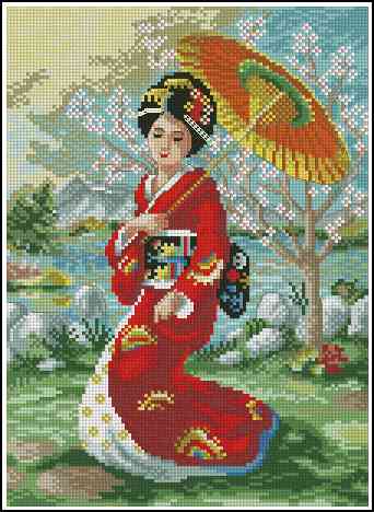 CMP 270060 Spring Girl Under An Umbrella