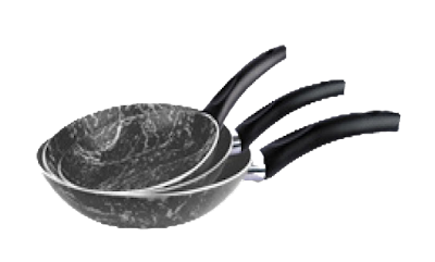 Marble Frying Pan Set 3 Pcs 20 cm - 24 cm - 28 cm