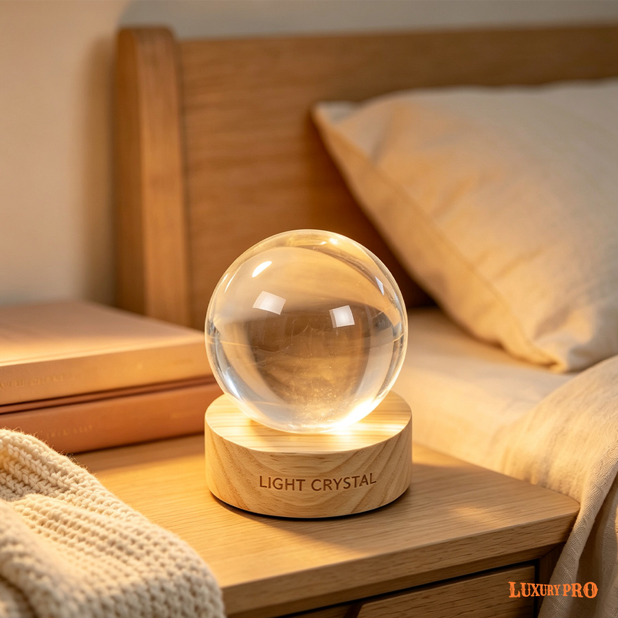 Engraved Crystal Ball Base