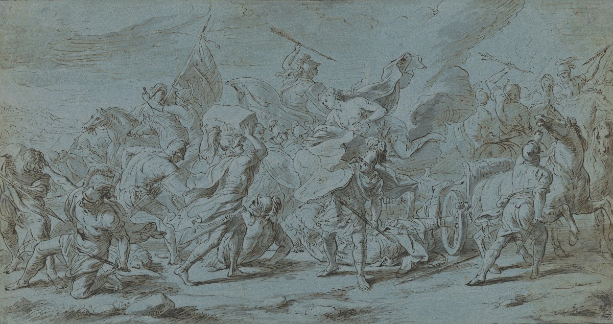 The Battle of Diomedes and Aeneas from the Story of Achilles ca 172030