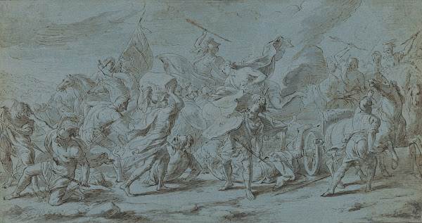 The Battle of Diomedes and Aeneas from the Story of Achilles ca 172030