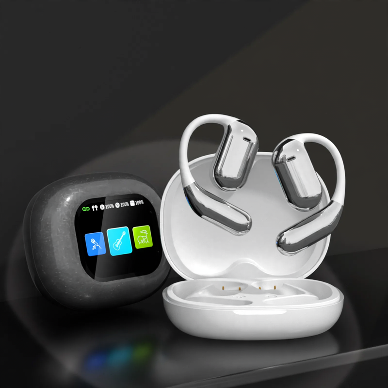 Open Bluetooth headphones with LCD color display