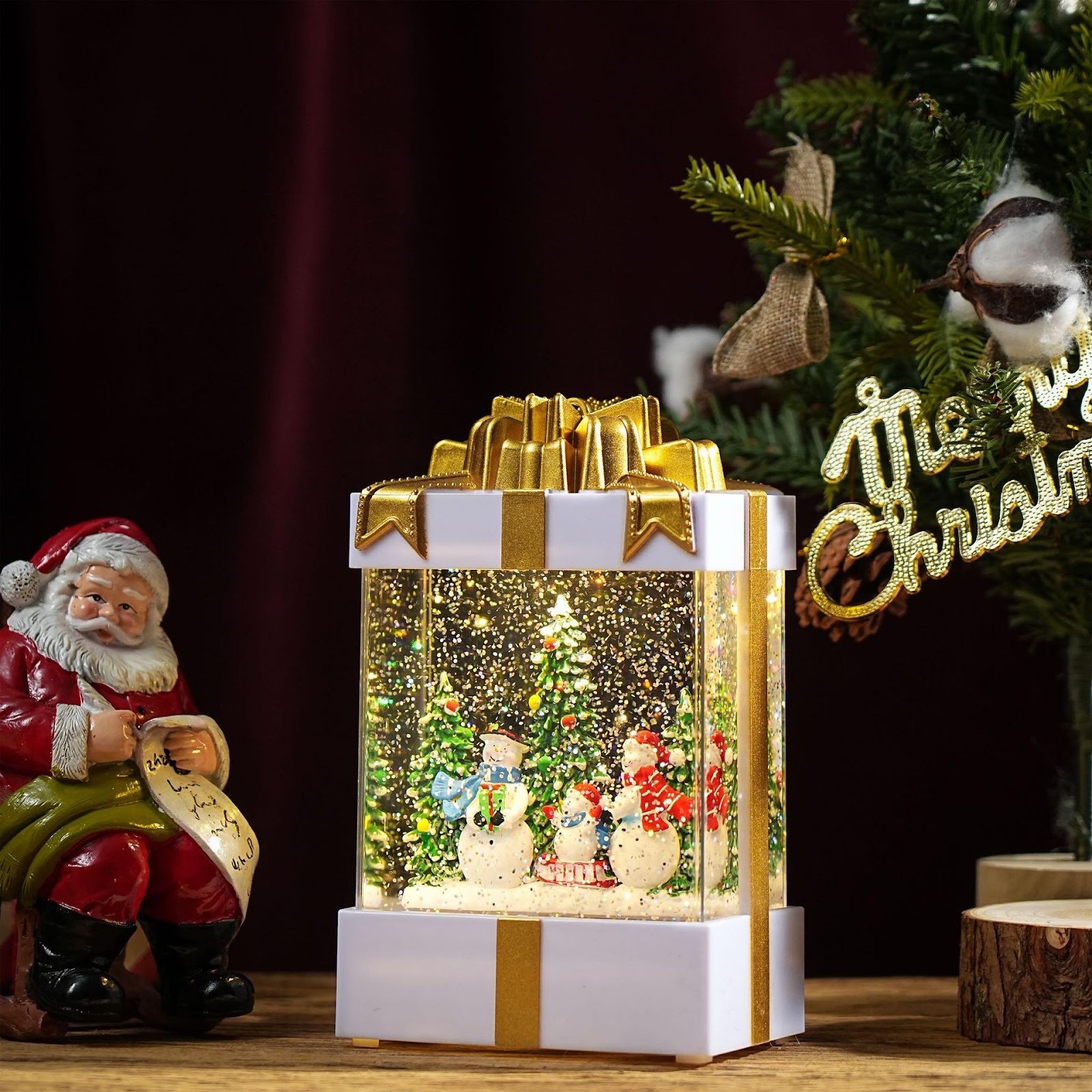 Decorative LED Snow Globe Music Box in Gift Design