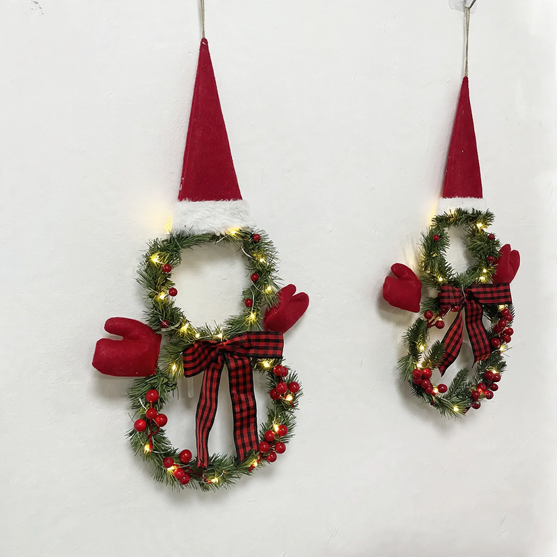 Christmas wreath with snowman motif