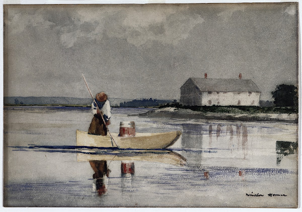 Spearing Eels late 1800s