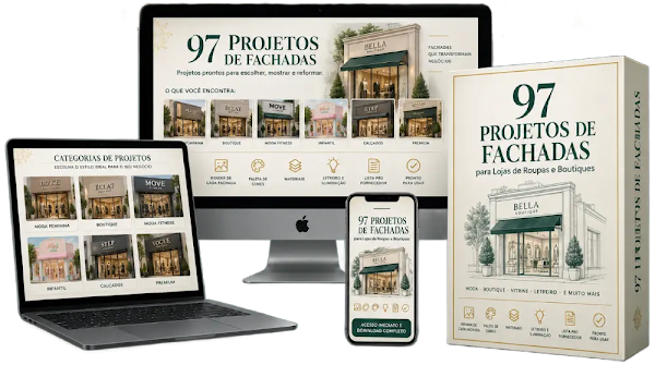 Mockup do Plano Completo de 97 Projetos de Fachadas