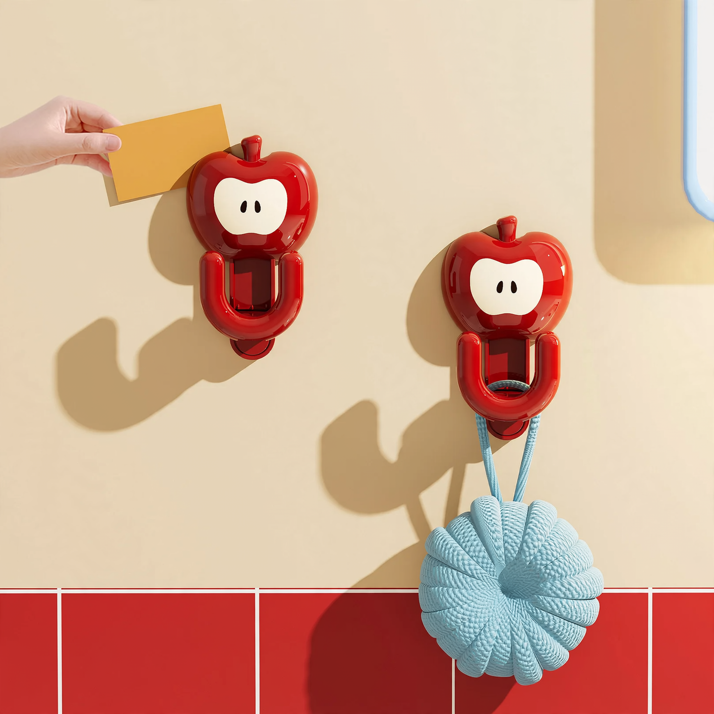 Suction cup wall hook, plastic, no drilling