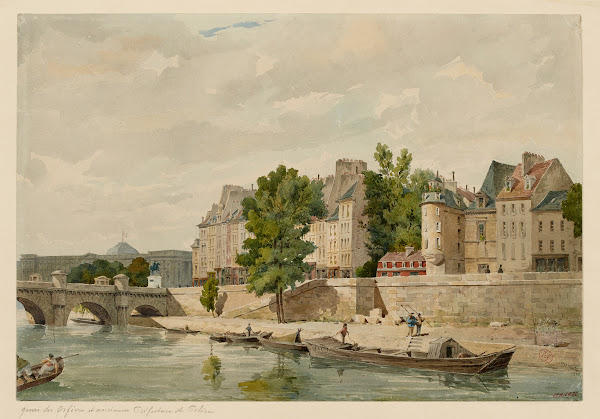 Ancienne Préfecture de Police quai des Orfèvres et Pont Neuf en 1850