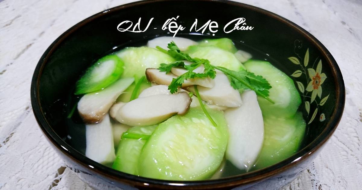 Canh mướp nấu nấm
