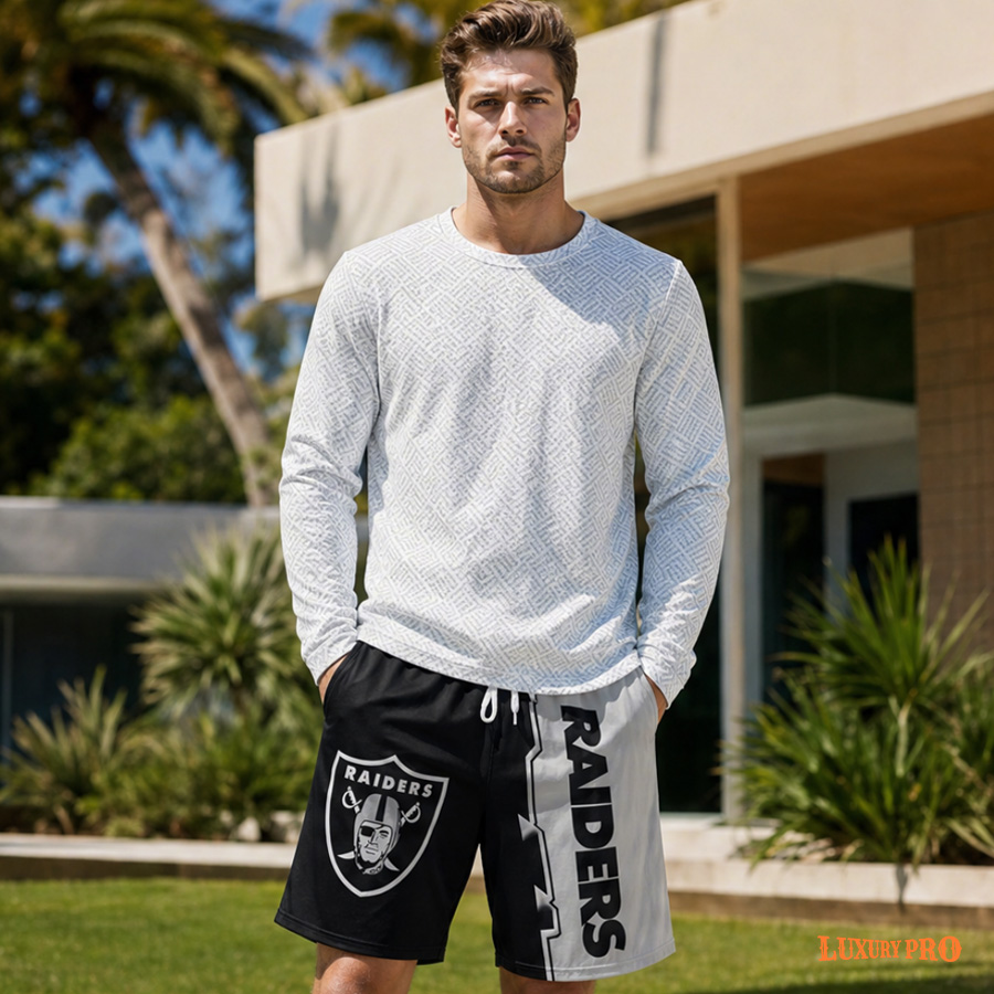 AOP Universal Long Sleeve T-Shirt With Universal Bird's Eye Fabric Boardshorts