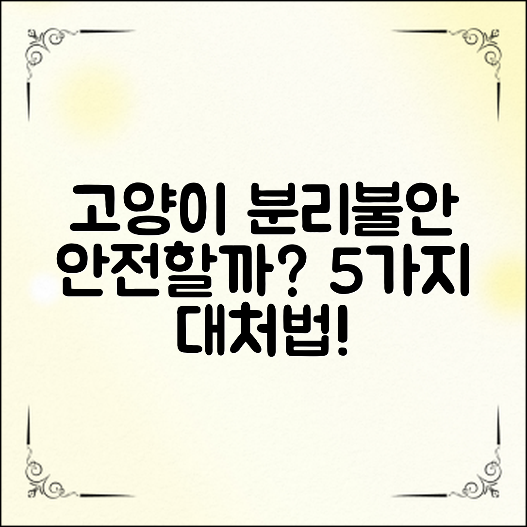 고양이분리불안증상, 당신의 고양이 안전할까? 효과적인 대처법 5가지 알려드려요!