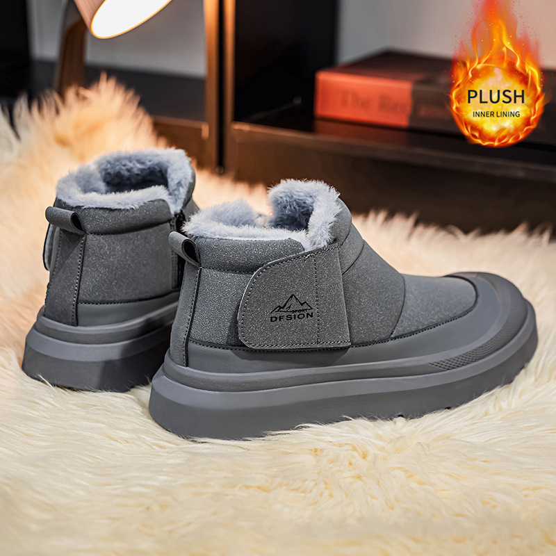 Gefütterte Herren-Winterstiefel, wasserabweisend, mittelhoher Schaft