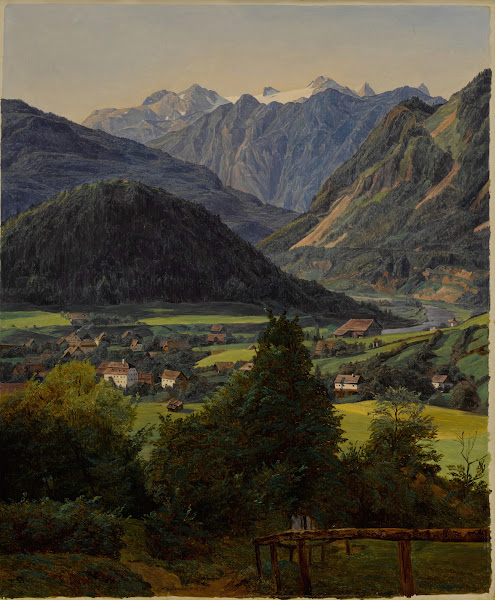 The Dachstein seen from the Sophienplatz 1834