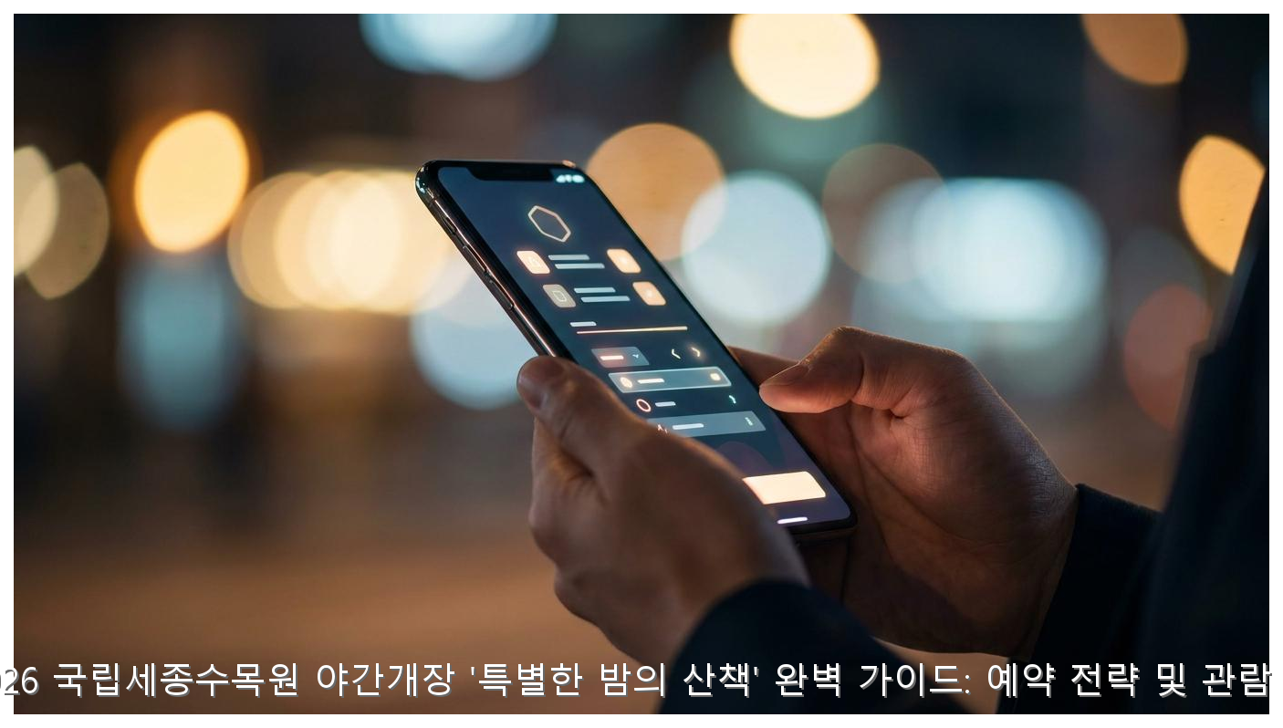 2026 국립세종수목원 야간개장 '특별한 밤의 산책' 완벽 가이드: 예약 전략 및 관람 팁 핵심 안내 및 분석 인포그래픽 (2)