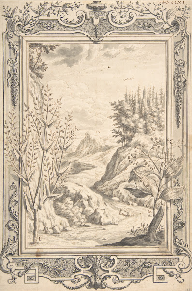 Landscape with Ornamental Frame ca 1730