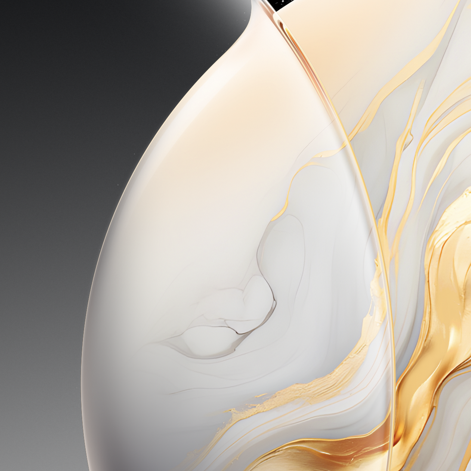 Download Glossy Abstract Gold Marble Shape Full HD iPhone