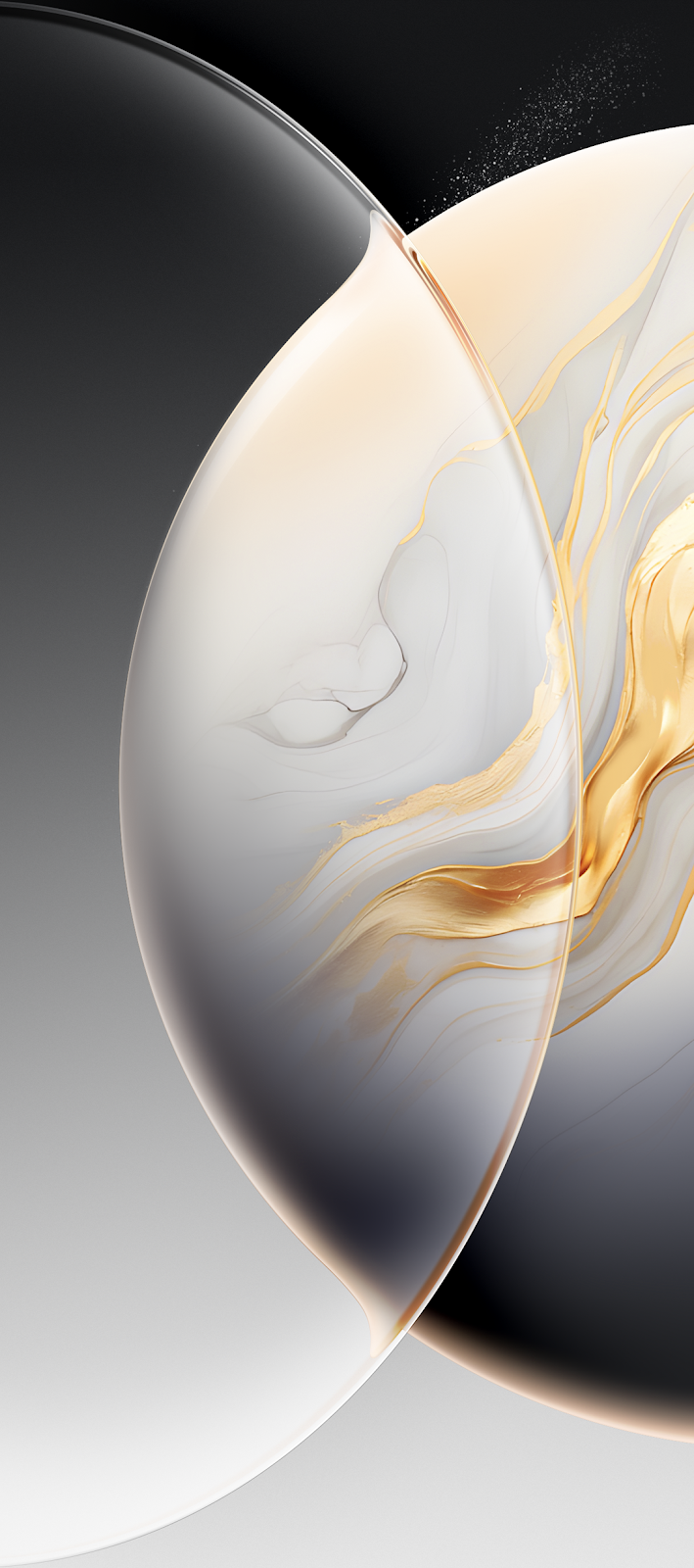 Glossy Abstract Gold Marble Shape - 3D Abstract Render Full HD iPhone Wallpaper (1080x2436)