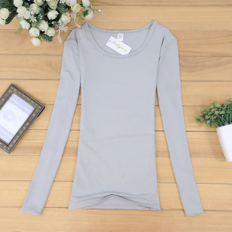 Women's Long Sleeve T-Shirt, Solid Color
