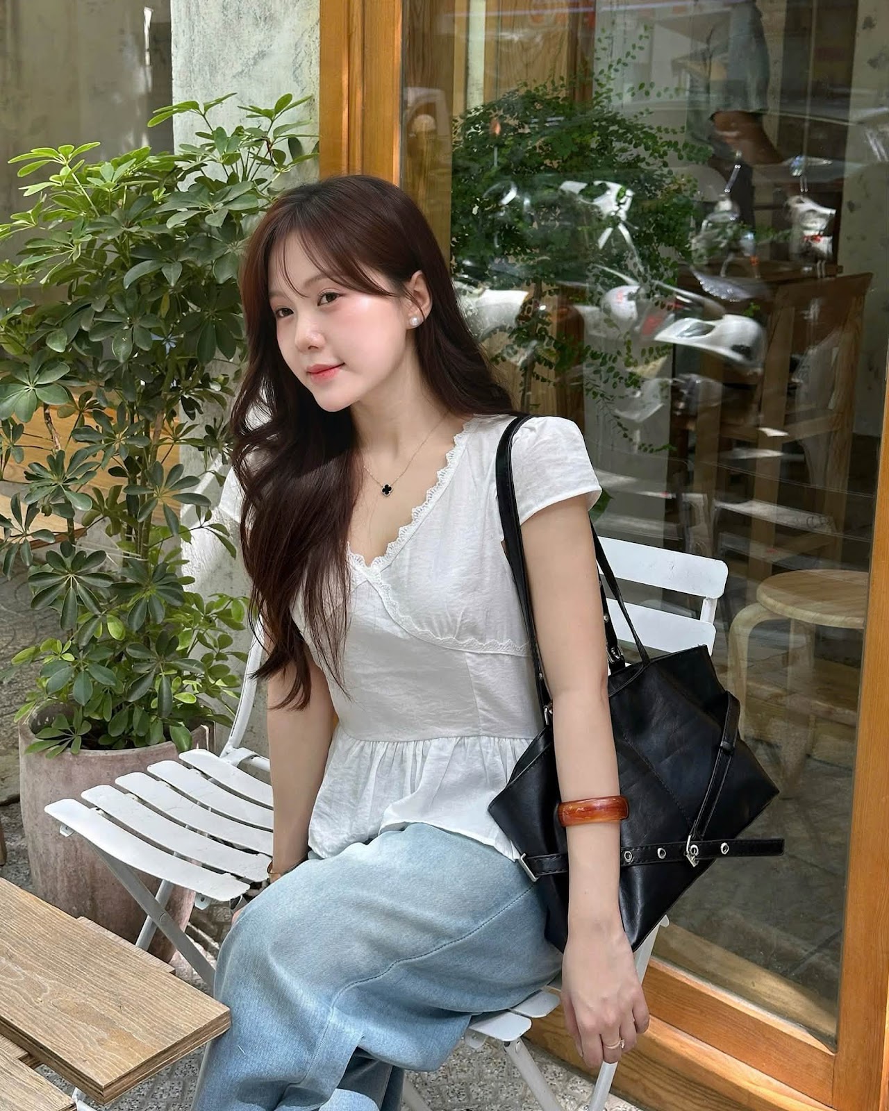 Áo kiểu cổ tim viền ren XONXEN SHOP 80508 – Image 3