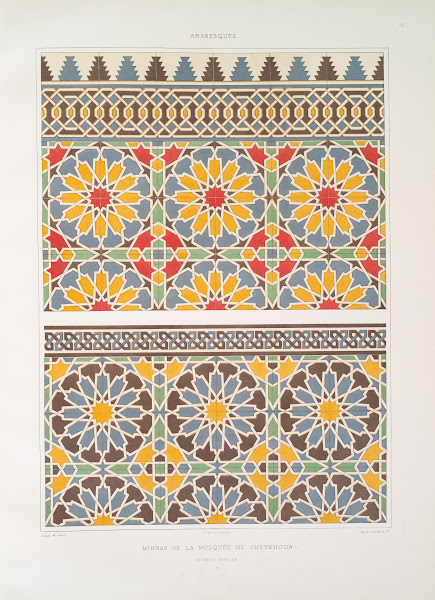 Arabesques mihrab de la mosquée de Cheykhoun faïences murales 2 1877